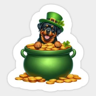 St Patricks Day Rottweiler Dog Sticker